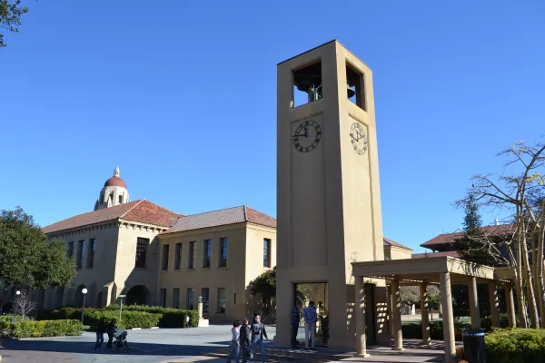 The Stanford Clock tower was found to not only be several minutes behind, but upon investigation, an entire 12 hours behind on top of that. (Wikimedia Commons)