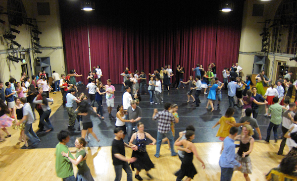 Students take the dance floor in Roble Gym at the January Jammix (Courtesy of Paul Csonka)