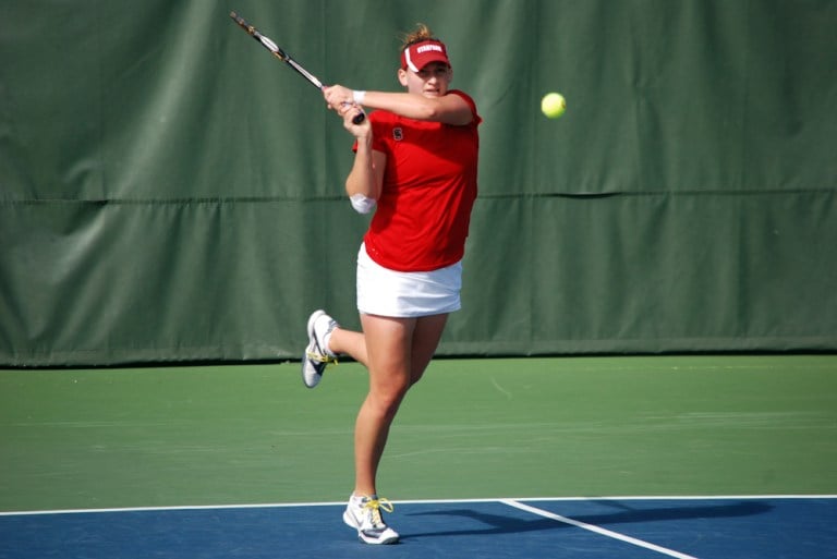 Junior Mallory Burdette beat Florida's Lauren Embree 6-1, 6-2 in a rematch of the clinching finals match of last year's NCAA tournament, which the Gators won. (MADELINE SIDES/The Stanford Daily)