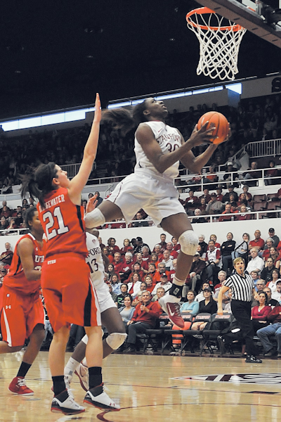 Sophomore forward Chiney Ogwumike had 16 points and 12 rebounds in her sister's last regular-season game at Maples Pavilion. (MICHAEL KHEIR/The Stanford Daily)