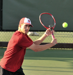 The Stanford men's tennis team won its first two Pac-12 matches of this season this past week, putting a regrettable 6-1 loss to Pepperdine into distant memory. (MICHAEL KHEIR/The Stanford Daily)