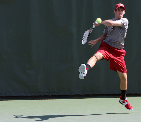 Senior Bradley Klahn (above) and the No. 11 Cardinal men’s tennis crew are taking a road trip down to Los Angeles for a critical weekend of stellar Pac-12 competition including No. 6 UCLA and undefeated No. 1 USC. (ALISA ROYER/The Stanford Daily)