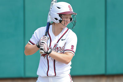 The Stanford women’s softball team handily defeated Santa Clara at home, outscoring the Broncos 12-1 in just five innings. Freshman Cassandra Roulund led the Cardinal with two doubles, a home run, and five RBI. (SIMON WARBY/The Stanford Daily)
