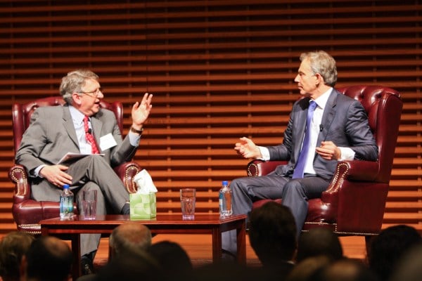 GSB Dean Saloner and former British Prime Minister Tony Blair discuss the African Governance Initiative (AGI)