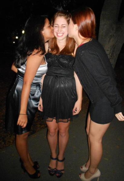 The author (center) at her own Frosh Formal. Courtesy of Facebook.