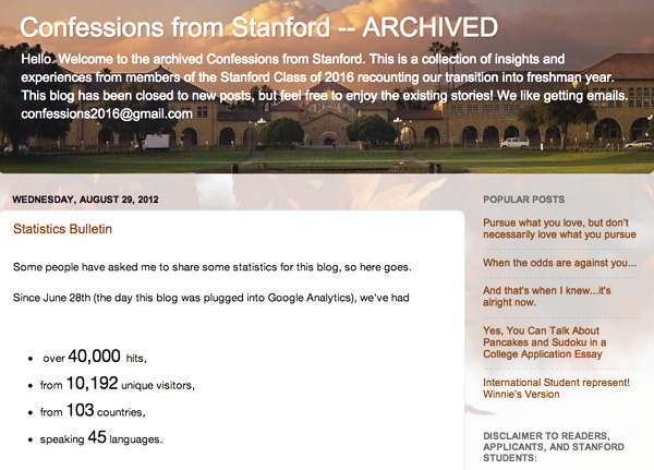 Confessions From Stanford