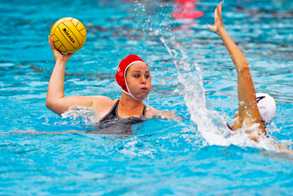 Senior Melissa Seidemann (above with ball) helped Team USA win a gold medal in  women's water polo at the 2012 London Olympics (Stanford Daily File Photo).
