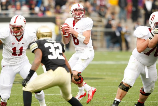 Sophomore quarterback Kevin Hogan will make his first start under center tomorrow against Oregon State, when a loss would spell the end of Stanford's chances of getting to the Rose Bowl. To make it to Pasadena, Stanford which would definitely need to defeat Oregon State and UCLA, and would have to either a) earn an at-large berth if Oregon makes it to the national title game, or b) beat both Oregon and the Pac-12 South Champion for the conference championship. (Courtesy of Stanford Athletics/StanfordPhoto.com)