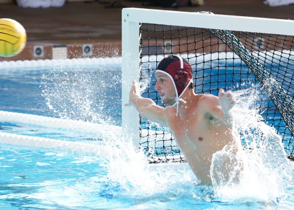 Senior Scott Platshon (1) is the starting goalie for the No. 3 Stanford men's water polo team.