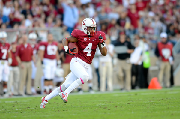 Senior Drew Terrell had three catches for 42 yards in Stanford's 48-0 rout of Colorado (LARRY GE/The Stanford Daily).