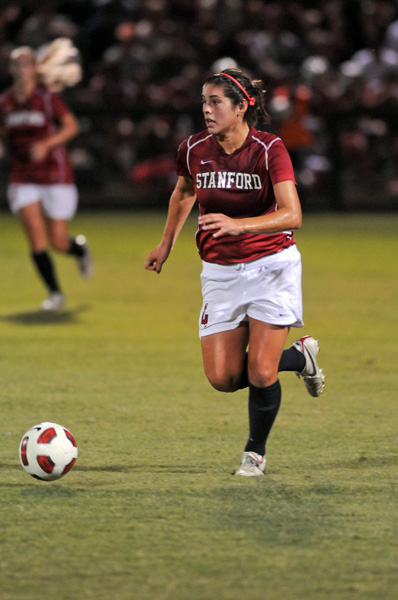 Alina Garciamendez (4) and Stanford's senior class capped off their fourth consecutive undefeated Pac-12 season with a 1-0 win over Cal on Sunday (The Stanford Daily).