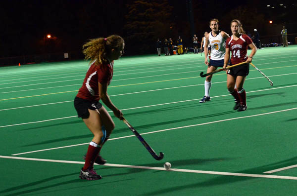 The No. 11 Stanford field hockey team is 0-11 in the NCAA Tournament, and will be hard-pressed to reverse those fortunes against top-ranked North Carolina tomorrow. But head coach Tara Danielson is confident. "I think we are right on track for the expectations of the program," she said. (VERONICA CRUZ/The Stanford Daily)