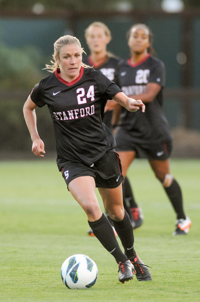 Alex Doll (24) scored just seven minutes into the match as Stanford rolled to a comfortable 3-0 win over Idaho State (SIMON WARBY/The Stanford Daily).