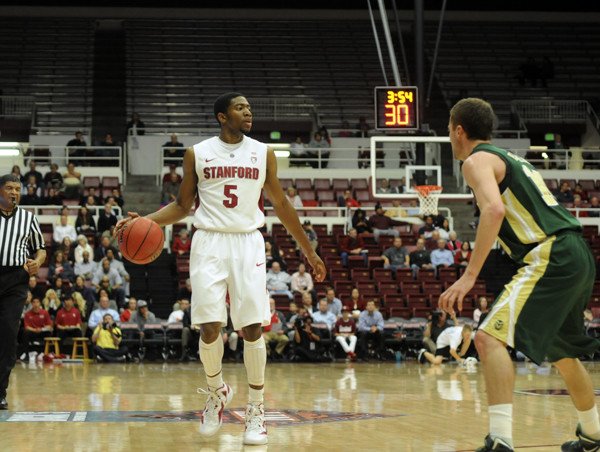 Sophomore Chasson Randle (5) had 24 points in Stanford's 81-68 win over Cal State Fullerton on Monday night (Stanford Daily File Photo).