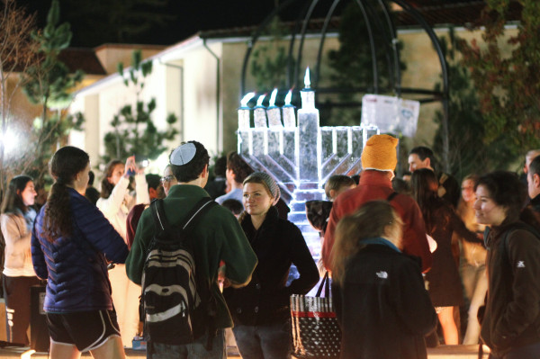 Jewish community gathers in White Plaza for Hanukkah