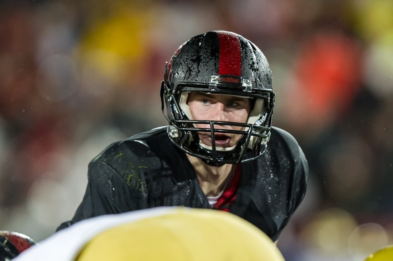 Redshirt freshman Kevin Hogan's 4-0 record as Stanford's starting quarterback put the Cardinal in the Rose Bowl, even as a series of contests against ranked teams to end the season loomed when Hogan earned the starting job. (GRANT SHORIN/StanfordPhoto.com)