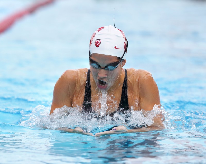 Stanford junior Maya DiRado placed fifth in both the 200 and 400 IM at the FINA Short Course World Championships in Istanbul. Her week included the best breaststroke split of the 200 (31.36) and a second-place performance through the first two legs of the 400. (HECTOR GARCIA-MOLINA/StanfordPhoto.com)