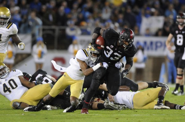 Senior Stepfan Taylor will be one of two marquee tailbacks in this year's Rose Bowl when Stanford goes up against Wisconsin's Montee Ball, who has scored more overall touchdowns (82) and rushing touchdowns (76) than any player in Football Bowl Subdivision history. (SIMON WARBY/The Stanford Daily)