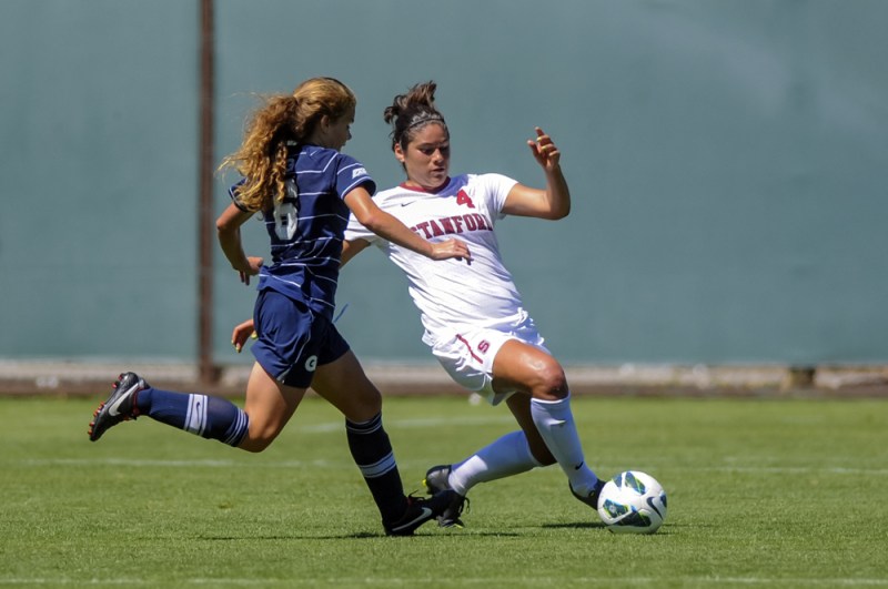 Senior defender Alina Garciamendez was one of two Cardinal first-team All-Americans, as voted on by the National Soccer Coaches Association of America. (SIMON WARBY/The Stanford Daily)