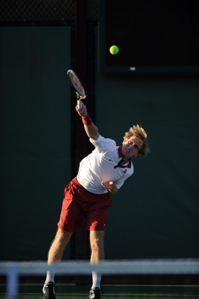 Stanford sophomore John Morrissey, ranked No. 39 in the country in singles, will lead No. 10 Stanford into action against BYU at home today. (JOHN TODD/StanfordPhoto.com)