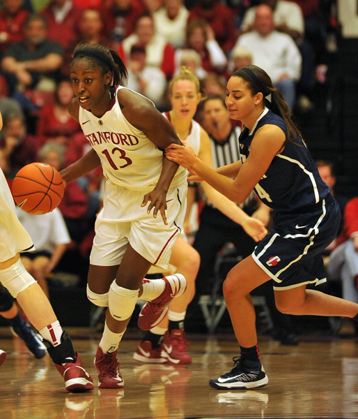 Junior forward Chiney Ogwumike had 26 points and six rebounds in the Cardinal's 62-53 win at rival No. 5 Cal on Tuesday night. (MIKE KHEIR/The Stanford Daily)