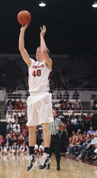 Junior forward John Gage was the Cardinal's spark plug against Cal last weekend, as he contributed 14 bench points and 4-for-4 shooting from behind the arc. (SIMON WARBY/The Stanford Daily)