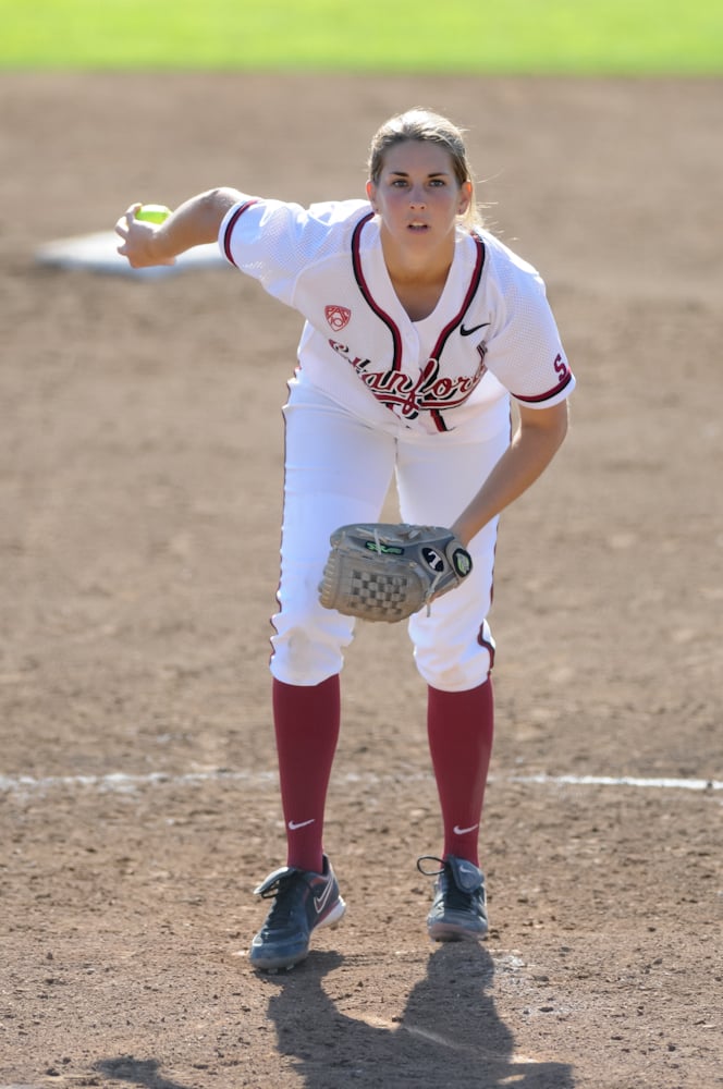 Freshman pitcher Kelsey Stevens (above) threw a perfect game on Saturday night.