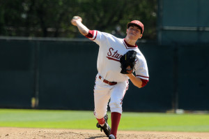 Sophomore David Schmidt combined with the rest of Stanford's pitching lineup to allow only six hits and give up just two runs. (IAN GARCIA-DOTY/Stanford Daily File Photo)