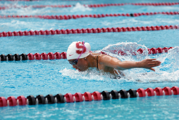 The Stanford women's swimming team will contest the Pac-12 Championships starting today. (LARRY GE/The Stanford Daily)