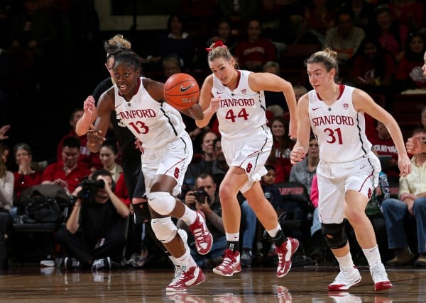 Junior forward Chiney Ogwumike (13) netted 28 points and grabbed 13 points in helping the No. 4 Cardinal dominate Washington State 72-50 in Pullman. With the victory, Stanford shares the conference title with No. 6 Cal and owns the tiebreaker over the Golden Bears for the No. 1 seed in the Pac-12 Tournament.  [BOB DREBIN/Stanfordphoto.com]
