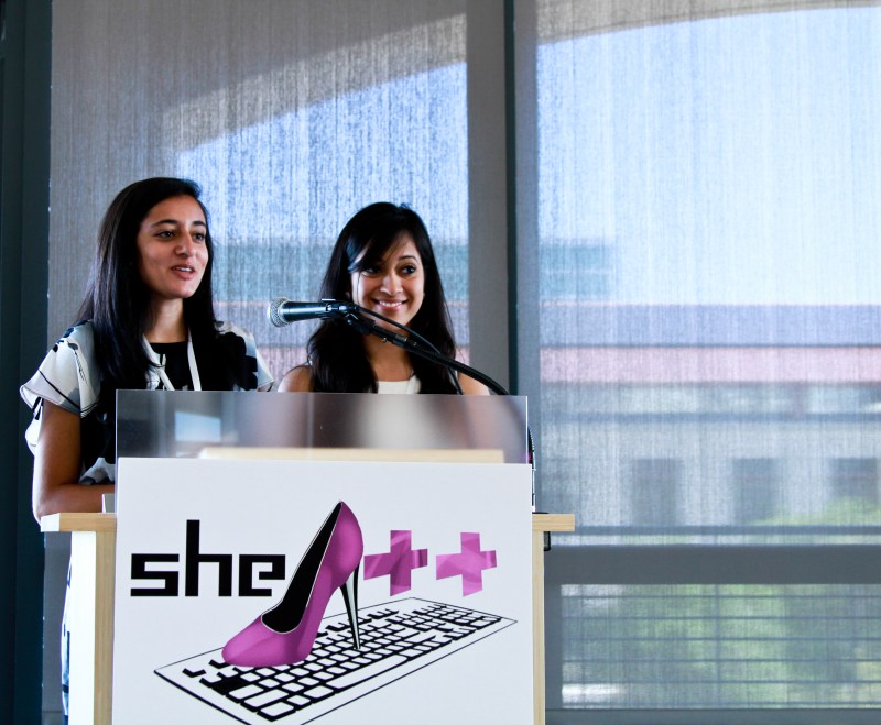 Ellora Israni '14 (left) and Anya Agarwal '14 are the founders of she++, an organization devoted to increasing the number of women studying computer science. The group recently released a documentary that has earned national attention. (Courtesy of Conrad Corpus).