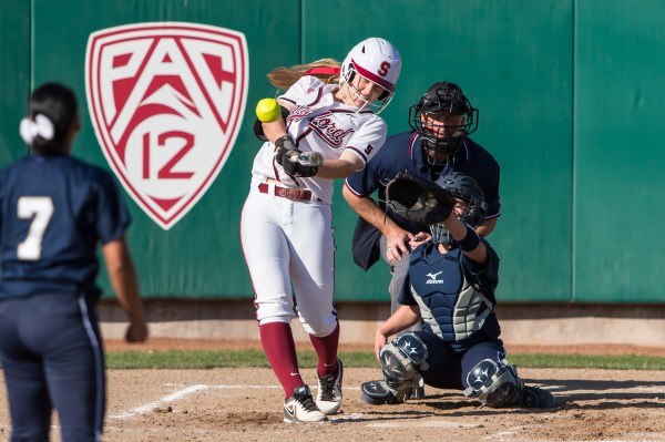 Freshman Kayla Bonstrom hit .385 with a grand slam as the Cardinal went 5-0 to dominate the Stanford Louisville Slugger Classic this weekend.  (JIM SHORIN/stanfordphoto.com)