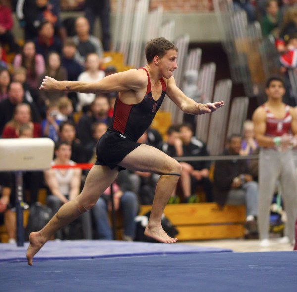 Senior Eddie Penev, a vault and floor specialist, was named the top male gymnast in the country on Thursday night. (HECTOR GARCIA-MOLINA/StanfordPhoto.com)