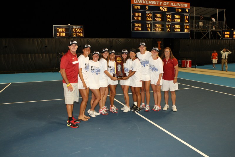 The Stanford women's tennis team (above) extended