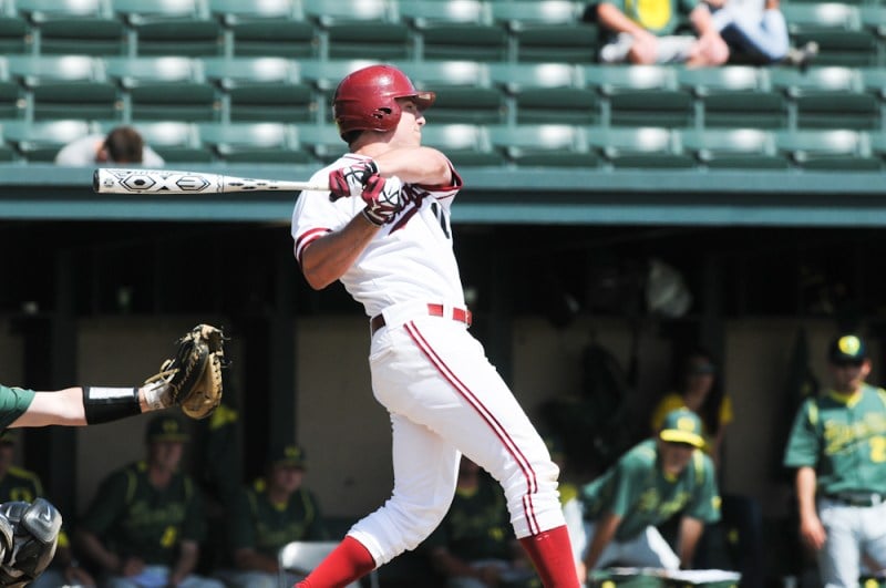 Senior designated hitter Justin Ringo (above) was the only Stanford player to record multiple hits faced with a masterclass performance by Santa Clara pitcher Tommy Nance. The Broncos did not give up a single run.(Stanford Daily File Photo)
