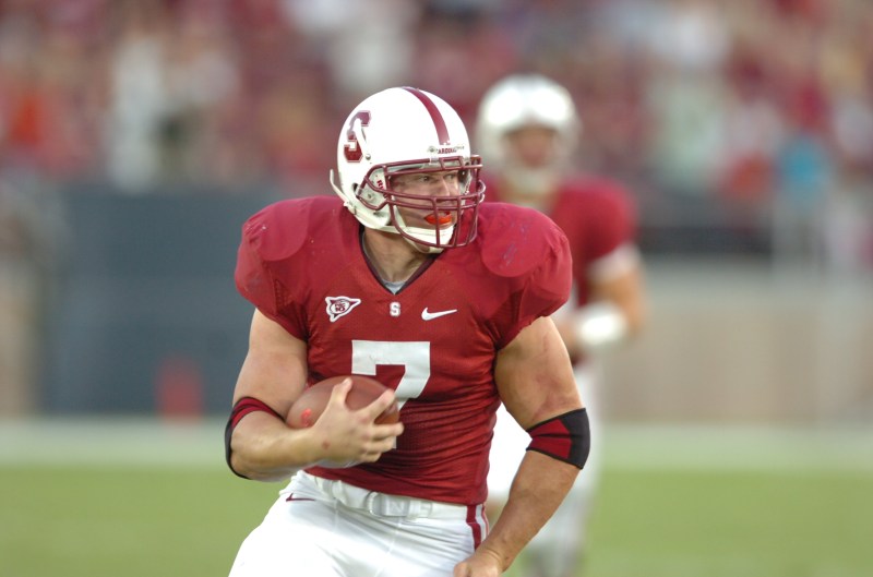 (n 2009, then-senior running back Toby Gerhart (7) carried the team on his back. In Stanford's 55-21 blowout of USC, the workhorse rumbled for 178 yards on 29 carries, as the Trojans could not find a way to stop power. (Stanford Daily File Photo)Stanford Daily File Photo)