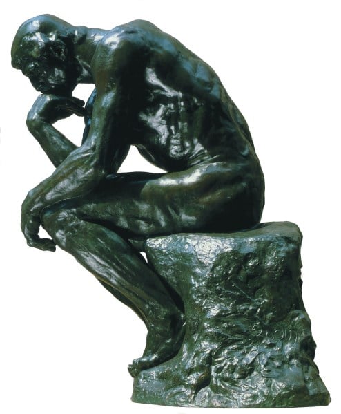 Auguste Rodin, The Thinker, 1880-81, Bronze. Georges Rudier Foundry, 10/12. Posthumous cast authorized by Musée Rodin, 1972. Cantor Arts Center Stanford University.