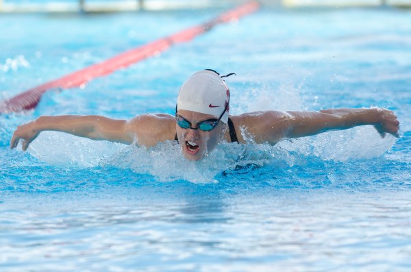 Butterflyer Andie Taylor won the 200-yard fly in one of the Cardinal's closest races Thursday, as Stanford opened its season with a dominant win against defending WAC champion San Jose State.