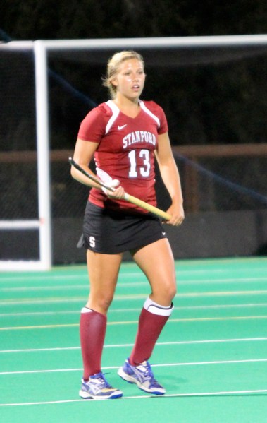 Junior fullback Kelsey Harbin (13) (ALISA ROYER/The Stanford Daily)