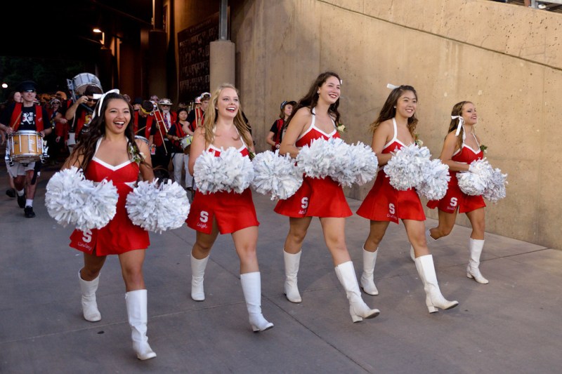 The Dollies enter Stanford Stadium during their first home game. (Courtesy Alvaro Ponce)