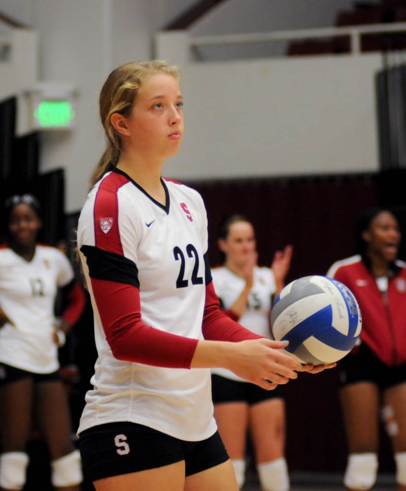 Sophomore setter Madi Bugg (above) set career highs with 61 assists and 17 digs in Stanford's loss to No. 4 USC on Wednesday. She says that the team needs to rededicate itself if it wants to remain in the conference race. (IAN GARCIA-DOTY/The Stanford Daily)