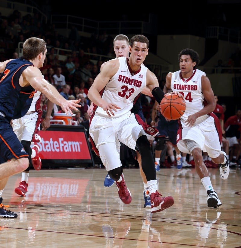 Senior forward Dwight Powell (#33) led the Cardinal to victory on Friday evening with 17 points, 12 rebounds and five assists.