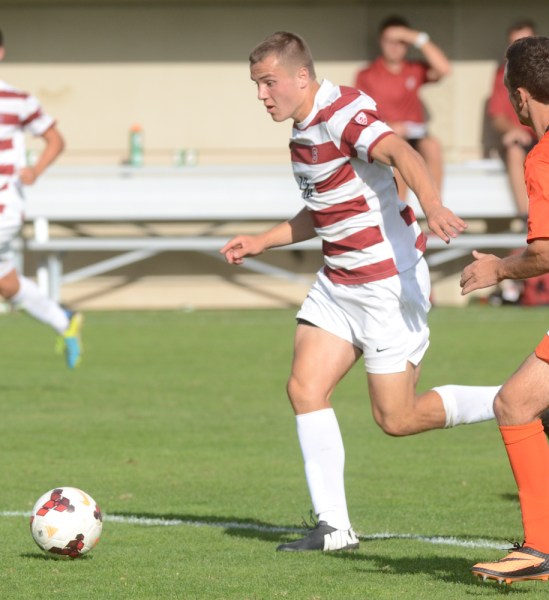 Freshman striker Jordan Morris scored the Cardinal's only two goals this weekend. (SEAN CHRISTOFFERSON/The Stanford Daily)