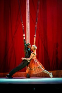 Andrew Durand (Tristan) and Patrycja Kujawska (Yseult) perform the title roles in the West Coast premiere of Kneehigh’s  "Tristan & Yseult." (Courtesy of Steve Tanner)