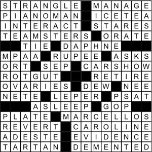 Solutions to the Nov. 22 Stanford Daily crossword puzzle created by Ryan P. Smith.