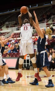 Senior forward Chiney Ogwumike (13) set the Pac-12 career rebounding record over the weekend. (FRANK CHEN/The Stanford Daily)
