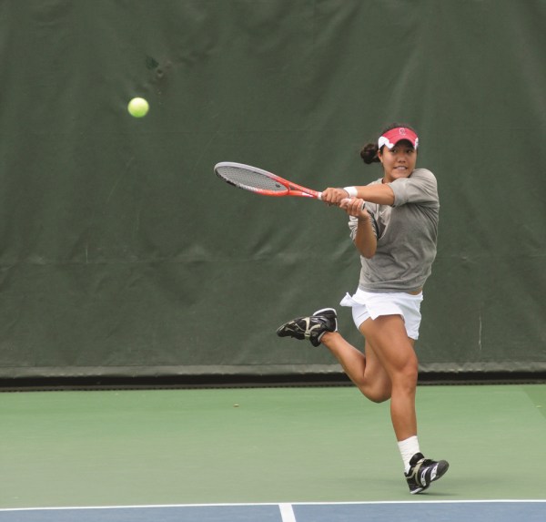Senior Kristie Ahn, who is ranked No. 6 in singles and No. 15 in doubles with partner Carol Zhao, claimed both the singles and doubles championship titles this weekend at the NCTC. (ZETONG LI/The Stanford Daily)