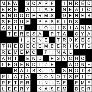 Solutions to the Stanford Daily's Jan. 17th, 2014 crossword puzzle, created by Ryan P. Smith.