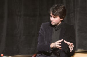 Antoine Arnault, CEO of Berluti, spoke at Stanford on Tuesday about the the future of luxury retail. (SEAN CHRISTOFFERSON/The Stanford Daily)