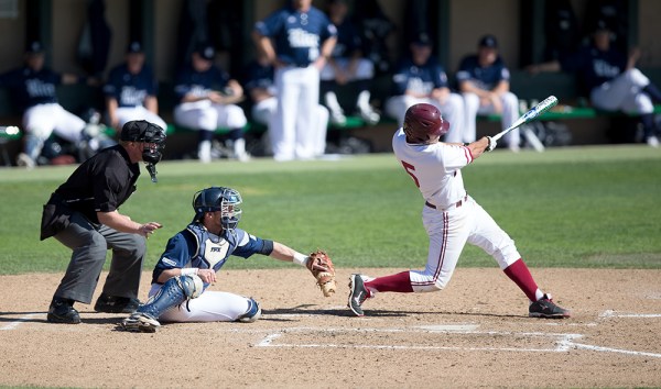 A Sunday home run by senior designated hitter Brett Michael Doran (above) was one of the few bright spots for the Cardinal offense over the weekend, as No. 25 Stanford dropped two of three to visiting No. 20 Rice. (FRANK CHEN/The Stanford Daily)